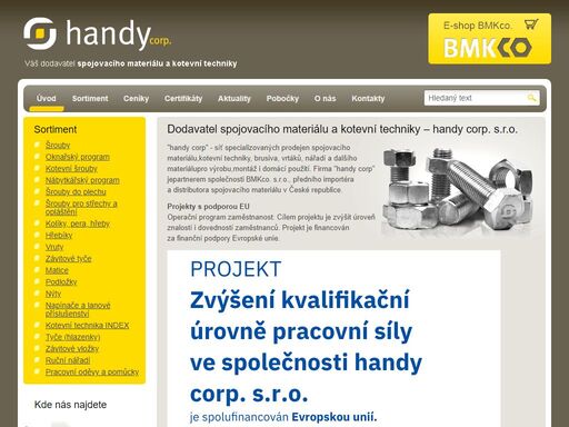 dodavatel spojovacího materiálu a kotevní techniky – handy corp. s.r.o. 