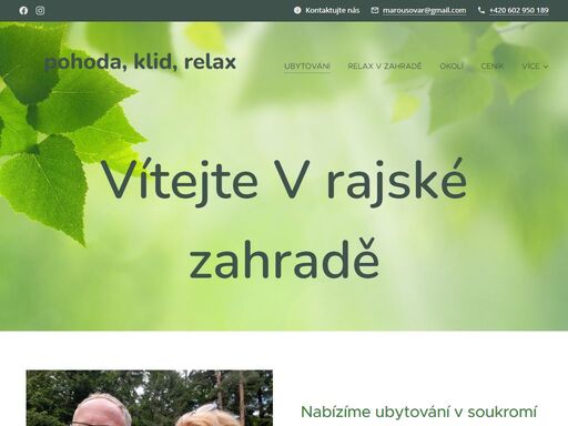 rádi vás uvítáme v našem domově a zahradě,