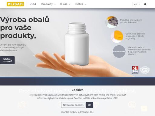 firma plisati s.r.o. je výrobcem obalů pro farmaceutický a potravinářský průmysl, včetně plnění lahviček, vyrobíme jakýkoliv obal na míru.