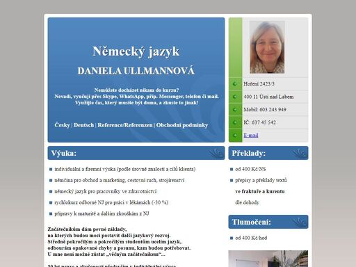 daniela ullmannová - výuka, překlady, tlumočení do a z německého jazyka.