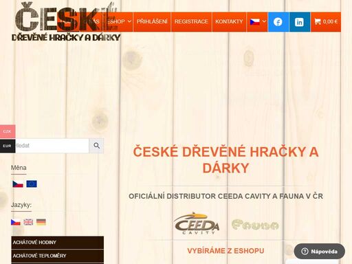 české, levné kvalitní dřevěné hračky pro vaše děti,dárky přímo od českých výrobců,dřevěné dárky pro rodiče, babičky a dědy,dřevěné dárky pro náročné podnikatele,jsme oficiálním distributorem výrobce dřevěných hraček ceeda cavity a fauna v čr