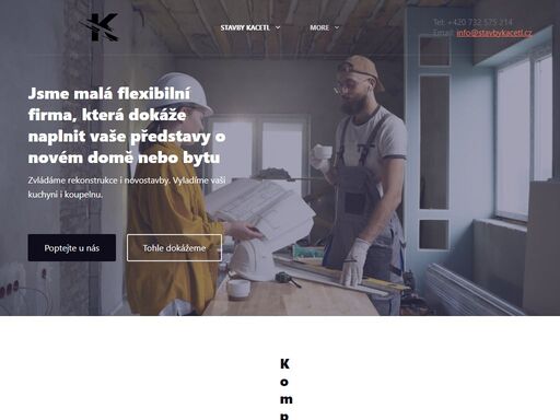 jsme flexibilní stavební firma, která naplní vaše představy o domě nebo bytu. zvládáme rekonstrukce i novostavby. nové kuchyně i koupelny. vybavíme nábytkem.