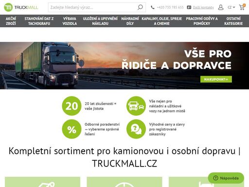 e-shop truckmall - komplexní sortiment pro řidiče, dopravce a firmy. nabízíme široký sortiment pro nákladní, autobusovou i osobní dopravu.
