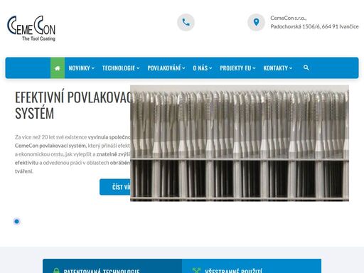 hlavním předmětem činnosti firmy cemecon s.r.o. ivančice je nanášení ultra tvrdých, otěruvzdorných vrstev na nástroje pro obrábění a tváření.