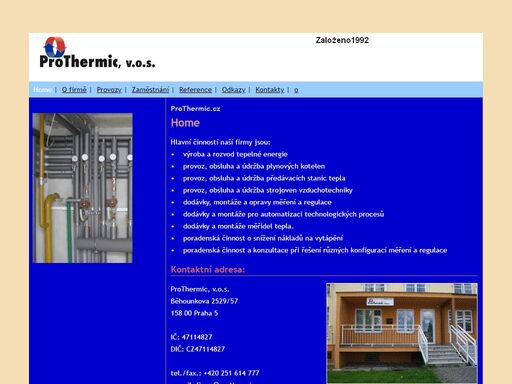teplárenství,energetika,kotelny,mar,vzt, automatizace technologických procesů prothermic, v.o.s.