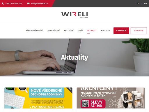 wireli - specialisté na drátěný program, vybavení kuchyní a šaten, odpadkové koše a nábytkové kování, led technologie v osvětlovací technice.