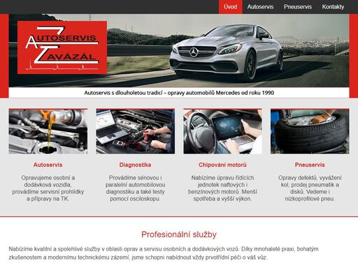 opravy osobních a dodávkových vozů, diagnostika, čipování motorů, pneuservis