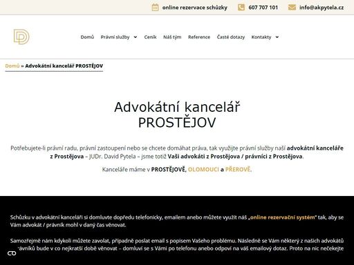 advokátní kancelář prostějov judr. david pytela. jsme váš právník z prostějova / advokát z prostějova. kontaktujte nás.