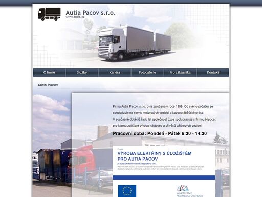 www stránky autia pacov s.r.o. , servis motorových vozidel a kovoobráběčské práce, výrobní a obchodní partner firmy hipocar, výroba a montáž nástaveb pro motorová i přívěsná vozidla, výroba tandemových přívěsů, úpravy podvozků, servisní zástupce firmy kögel, prodej náhradních dílů a příslušenství.