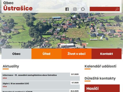 oficiální webové stránky obce ústrašice