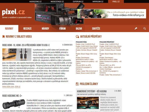 internetový magazín o natáčení a zpracování videa - přehled novinek, recenze video techniky a software, návody, bazar.