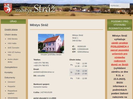 oficiální stránky městyse stráž