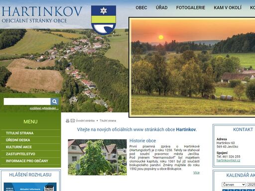 oficiální stránky obce hartinkov