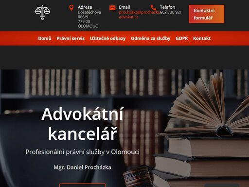 nabízíme komplexní právní poradenství a zastupování v oblastech civilního, obchodního a trestního práva. naši zkušení advokáti v olomouci jsou připraveni hájit vaše zájmy s odborností a diskrétností. kontaktujte nás pro spolehlivou právní pomoc.