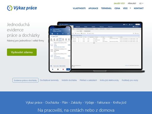 výkaz práce slouží současně jako docházkový systém, evidence pracovní doby strávené na jednotlivých zakázkách a přehled o cestách vozidla. součástí aplikace jsou agendy docházka, rozpis práce, kniha jízd, výdaje, zakázky a fakturace. vytvořit docházkový list či pracovní výkaz nebylo nikdy snazší.