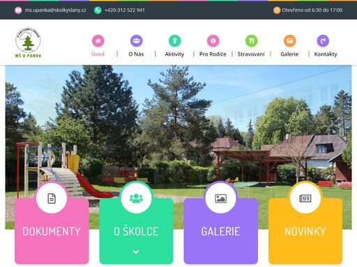 internetová prezentace školky u pánka, vančurova 184, slaný