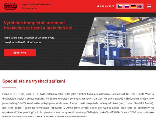 vyrábíme kompletní sortiment tryskacích zařízení ve svém závodě v bučovicích.