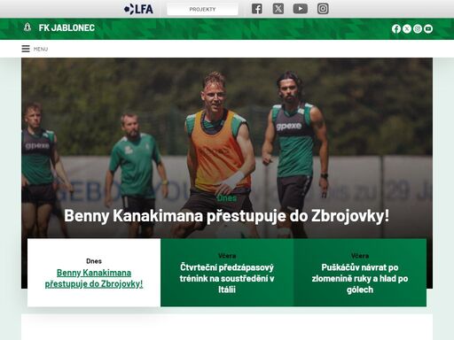 oficiální stránky fotbalového klubu fk jablonec, dlouholetého účastníka synot ligy