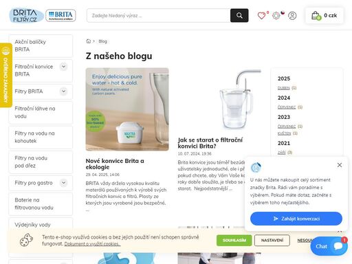 široký sortiment vodních filtrů pro perfektní kvalitu vody – filtry do konvic, filtrační konvice brita, filtrační láhve i profesionální filtry pro gastronomii.