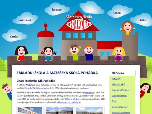oficiální stránky mateřské školy pohádka - hradec králové
