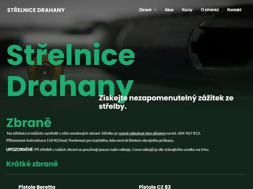 oficiální stránky střelnice drahany
