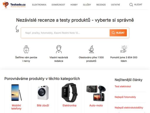 testado.cz je recenzní online magazín. naši redaktoři osobně testují vybrané produkty a dále shromažďují tipy na nejlepší zařízení dle odborných a uživatelských recenzí. na webu najdete doporučené mobilní telefony, televize, bílé zboží, malé spotřebiče a mnoho dalšího.