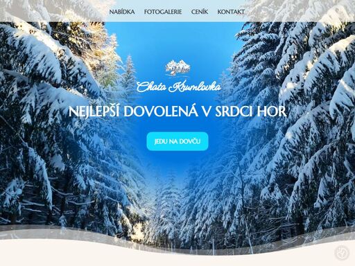 chata krumlovka má ideální polohu přímo uprostřed sjezdovky aldrov ve vítkovicích v krkonoších. k dispozici je 6 pokojů pro 20 osob s plně vybavenou kuchyní.