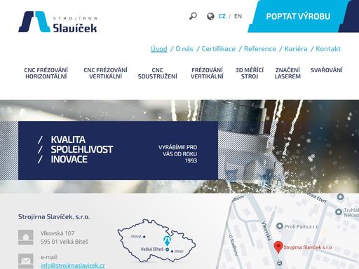 strojírna slavíček z velké bíteše zajišťuje frézování, soustružení, svařování a další strojírenskou výrobu. najdete nás jen 4 minuty od dálnice d1.