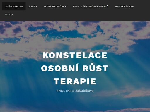 jsem zkušená terapeutka, lektorka a konstelářka, pomáhám řešit problémy ze všech oblastí života, provázím při osobním rozvoji..