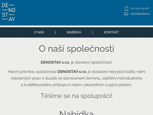 denostav s.r.o. je stavební společnost sídlící v brně, která se specializuje na rekonstrukce bytových jednotek, kanceláří, koupelen, aj.