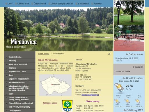 oficiální stránky obce mirošovice