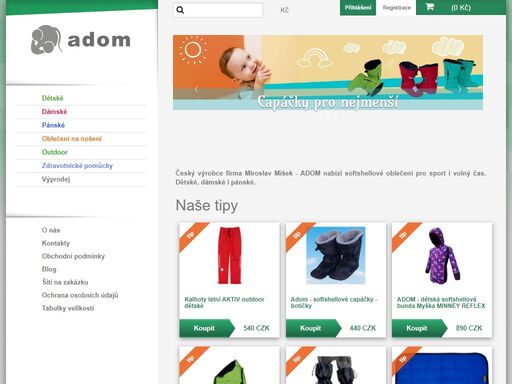 vyrábíme softshellové oděvy pro sport i volný čas, dětské, dámské i pánské. zdravotnické pomůcky.