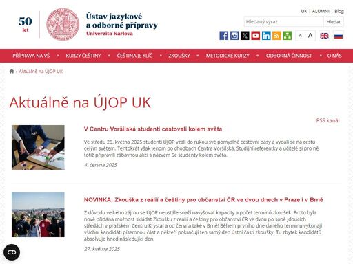 újop uk je specialistou na výuku jazyků. cizincům nabízíme kurzy češtiny s certifikovanou zkouškou. českým zájemcům je určen velký výběr výuky cizích jazyků.