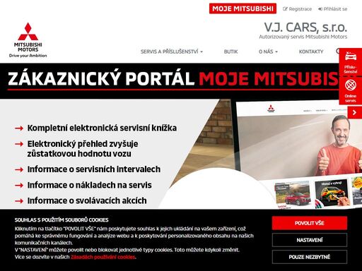 v.j. cars, s.r.o., autorizovaný prodej a servis mitsubishi motors v liberci.