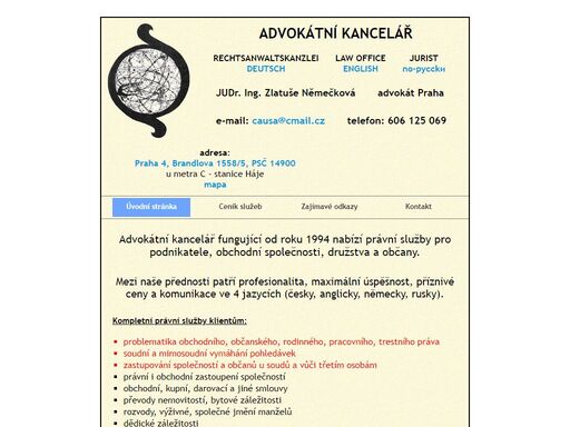 advokátní kancelář zaměřující se na obchodní, občanské, rodinné a pracovní právo. advokátní kancelář se sídlem  v praze.