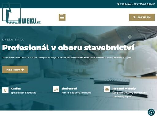 dodávka kompletních stavebních a interiérových prací. od výstavby rodinných domů po rekonstrukce bytů. pro více informací se obraťte na kweku s.r.o. z kolína.