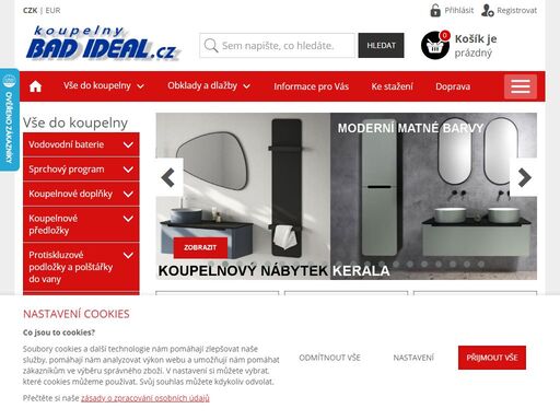 specializovaný e-shop na vybavení koupelen, obklady a dlažby - koupelny  bad ideal