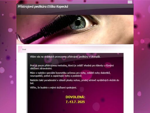 nabízím přístrojovou pedikúru, konzultace potíží nohou, prodej kosmetiky na nohy a vložek do bot