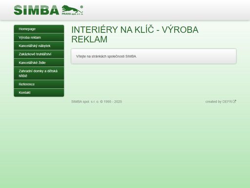 vítejte na stránkách společnosti simba.