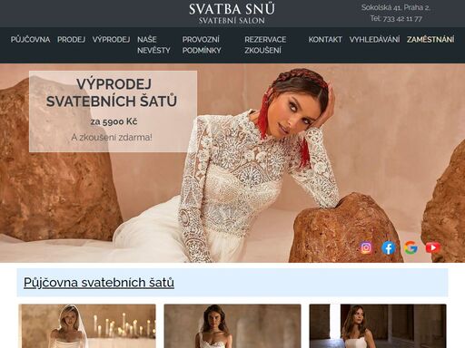 svatební salon svatba snů, praha 2 - nové a luxusní svatební šaty