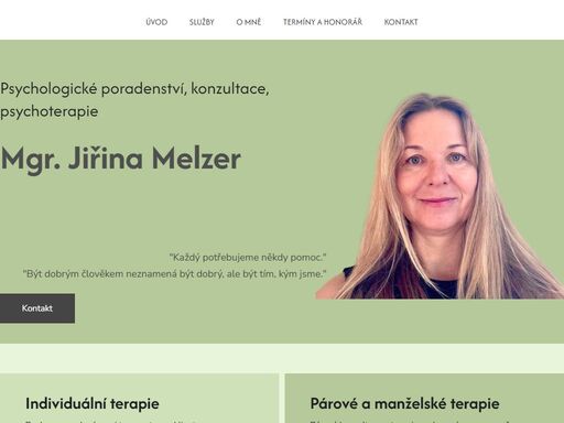 psychologická ordinace jiřiny melzer poskytuje psychologické služby dospělým, dětem i dospívajícím, rodinám i párům. nabízím pomoc s problémy různého druhu, včetně těžkých životních situací, krátkodobých i dlouhodobých osobních či vztahových problémů, úzkostí, depresí, traumat...
