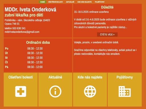 zubní lékařka pro děti opava. dětský zubař stomatologie. poliklinika - nám. slezského odboje. akutní pacienti mohou přijít bez objednání.  