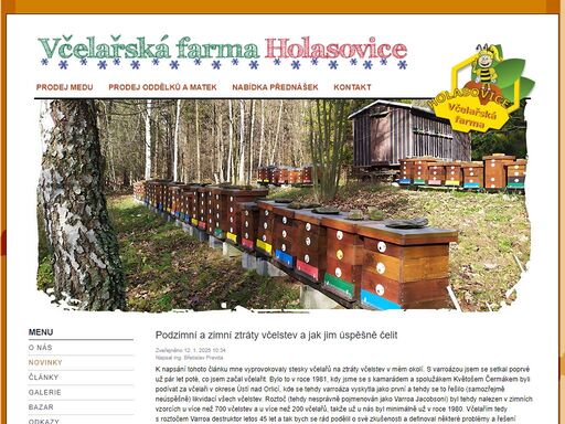 jsme malý rodinný podnik zabývající se plně profesionálně výhradně chovem včelstev bez jakékoliv doplňkové výroby či činnosti. nabízíme k prodeji naše produkty jako je med, propolis, pyl, aj. nabízíme přednášky.