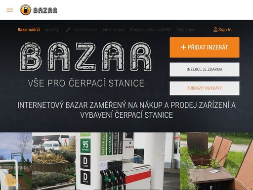 náš internetový bazar je zaměřený na nákup a prodej zařízení a vybavení čerpací stanice. nabízíte nové nebo použité vybavení čerpací stanice, chcete prodat nádrž,  sháníte výdejní stojany, čerpadla, pojistky, nebo chcete prodat čerpací stanici? tento bazar je zcela zdarma.