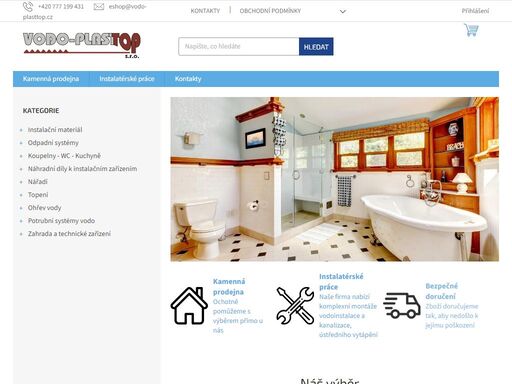 vodo-plasttop s.r.o. - vodoinstalatérství. e-shop specializovaný na koupelny, vodoinstalace a topení. splachovací a instalační systémy pro wc, sanitární keramika, vany, koupelnový nábytek, ...