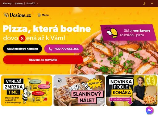 nejrychlejší rozvoz americké pizzy, stripsů, křidélek a nápojů po celém kroměříži. objednej online a do 30 minut máš jídlo doma!