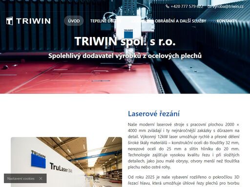   
   
   
   
   
   
laserové řezání   
zakázky vyžadující vysokou přesnost řezu zpracováváme na laserových řezacích strojích se stoly o rozměru 2000x4000...