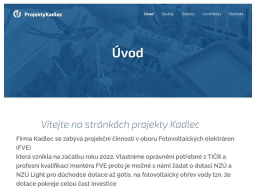 www.projektykadlec.cz