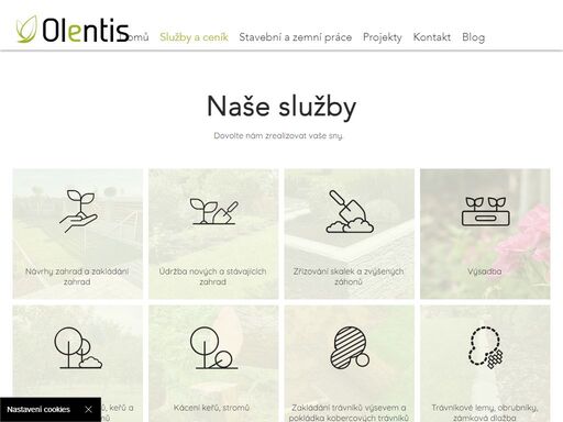 naše zahradnická firma olentis vám nabízí kompletní služby v oblasti realizací a údržeb soukromých zahrad a další zeleně. hlavní náplň naší práce tvoří projekce rodinných zahrad a realizace zahrad i zahrad na klíč a ostatní zeleně v plzni a okolí. 