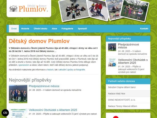 v dětském domově a školní jídelně plumlov žije až;40 dětí, chlapci i dívky ve věku od 3 do 26 let.od 1. ledna 2018 má dětský domov…